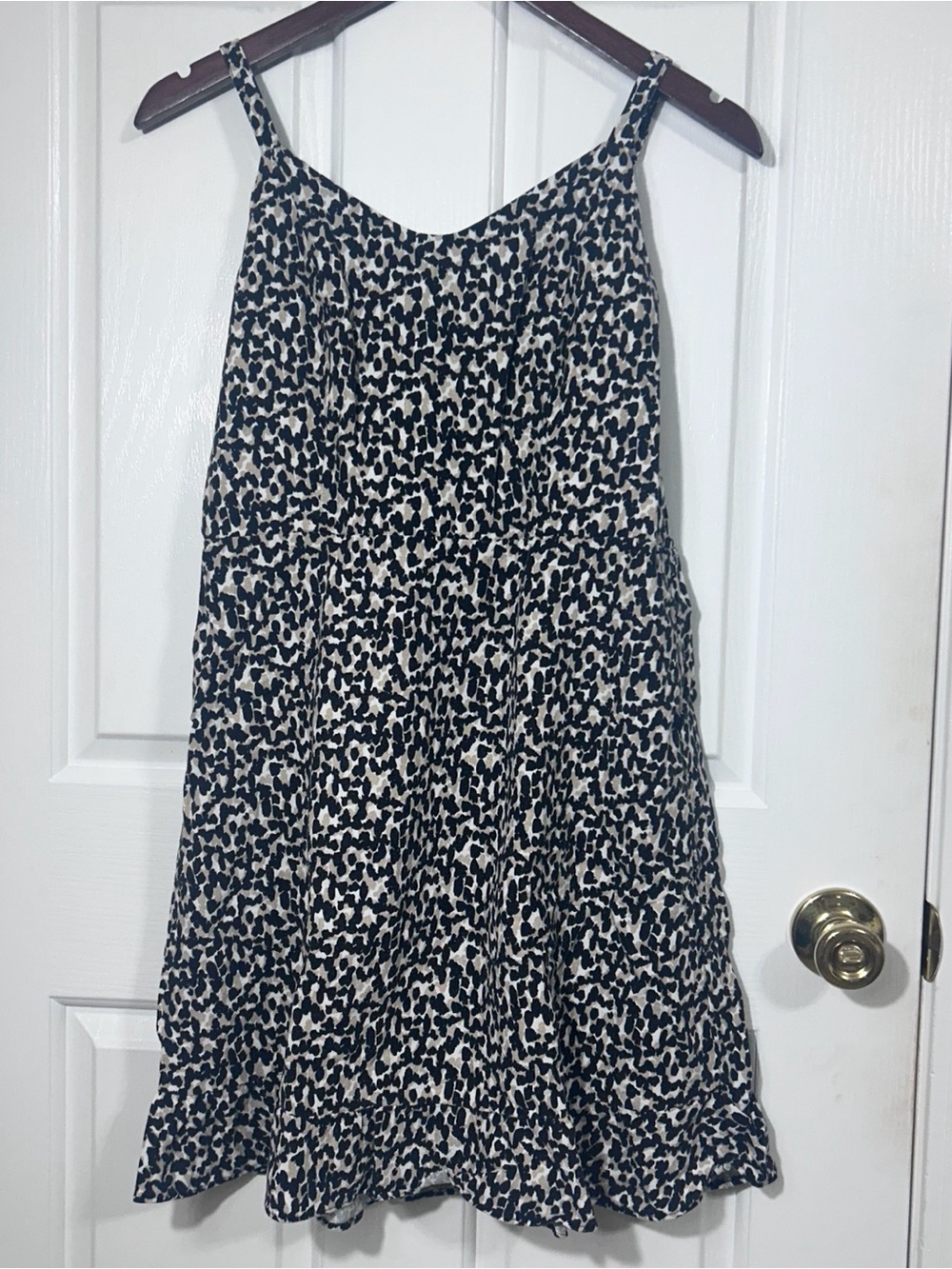 Old Navy Wild Safari Smocked Cami Dress M Animal Print Linen Blend Cami Dress M